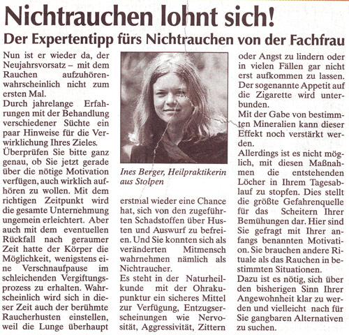 Artikel zum Thema Nichtrauchen